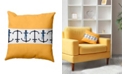 E by Design Anchor Stripe 16 Inch Yellow Decorative Nautical Throw Pillow